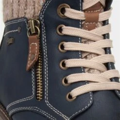 Relife Diane Womens Navy Lace Up Ankle Boot 10 Relife Diane Womens Navy Lace Up Ankle Boot -Canvas Comfort 18734 2 L05.20230321000153