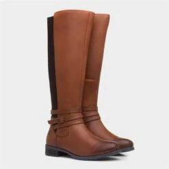 Hush Puppies Vanessa Womens Tan Leather Boot -Canvas Comfort 189222 2 L06.20220919000337