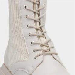 Truffle Britney Womens Cream Lace Up Boot 10 Truffle Britney Womens Cream Lace Up Boot -Canvas Comfort 189321 2 L05.20230119000716