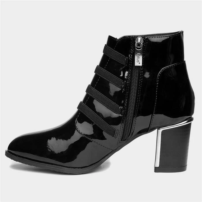 Lotus Hawthorn Womens Black Patent Boot 4 Lotus Hawthorn Womens Black Patent Boot - Image 2